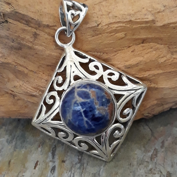 Sodalite Sterling Silver Pendant - Picture 3 of 5